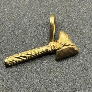 14K Gold Tomahawk Charm Pendant